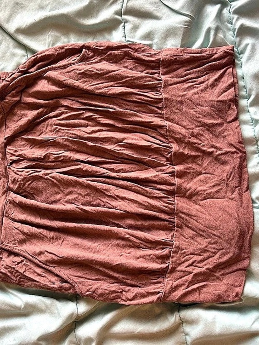 Ruched Mini Skirt in taupe brown Like New